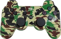 Controle Sem Fio Play Game Doubleshock para PS3 - Camo Yellow Brown Green