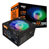 Fonte Aigo Warrior AK700 Pro ATX 700W PFC Ativo RGB Bivolt - Preto (Caixa Danificada)