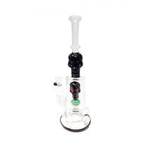 Bong de Vidro Percolator B0319 Skull Black