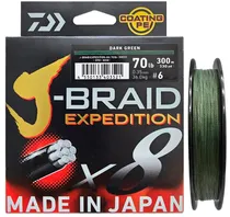 Linha Multifilamento Daiwa J-Braid Expedition X8 0.35MM 70LB 300M