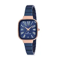 Relógio Analógico Feminino Daniel Klein Premium DK12179-5 - Azul e Rosa Ouro