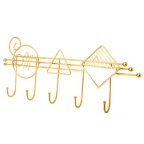 Gancho de Parede Decorativo Design Geométrico 48X14 CM Dourado