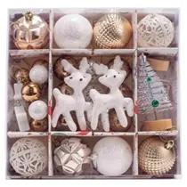 Caixa de Enfeite de Natal L8-658 33 Peças Sortidas