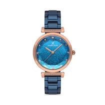 Relogio Analogico Feminino Daniel Klein Premium DK.1.12536-5 - Rosa Ouro/Azul