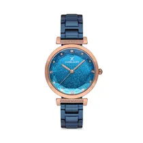 Relógio Analógico Feminino Daniel Klein Premium DK.1.12536-5 - Rosa Ouro/Azul