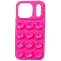 Capa de Silicone com Ventosa para iPhone 17 Pro - Fúcsia