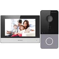 Video Porteiro Hikvision DS-KIS603-P(C) IP Touch/Wifi Preto 7"
