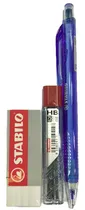 Kit Lapiseira e Borracha Stabilo 0.7 MM 3557 - Azul