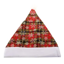 Gorro Natalino Vermelho Quadrille com Flocos de Neve