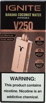 Vape Descartável Ignite V250 Banana Coconut Water 25000 Puffs Rose