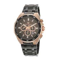Relógio Analógico Masculino Sergio Tacchini Archivio ST.1.10043-3 com Pulseira de Aço Inoxidável - Preto e Dourado