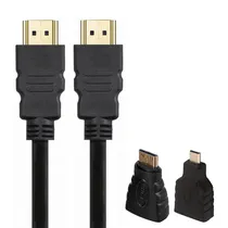 Cabo HDMI para HDMI - 1.5M 3D 1.4V + Adaptador Mini HDMI / Micro HDMI