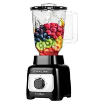 Liquidificador Eletrico Qylar Power Blend QY-1216 / 600W / 1.5 Litros / 2 Velocidades + Pulsar / 220-240V ~ 50/ 60HZ - Preto/ Inox  Liquidifica...