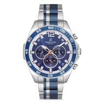 Relogio Analogico Masculino Daniel Klein DK.1.12734-3 Exclusive Gents / Pulseira de Aco Inoxidavel - Prata/Azul