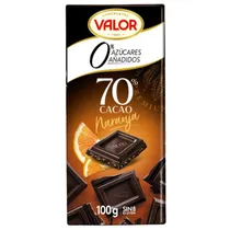 Chocolate Valor 70% Cacau com Laranja 100G Sem GLúten