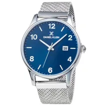 Relógio Analógico Daniel Klein Premium DK11855-5 Masculino, Metal - Prata e Azul
