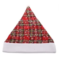 Gorro Natalino Vermelho Quadrille com Flocos de Neve