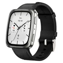 Relogio Xiaomi Amazfit Active 2 Square A2440 Black Leather