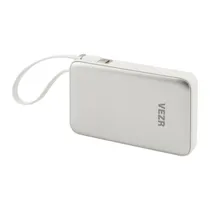 Carregador Portátil Vezr VP04 - 20W - 10000MAH - USB-C/Wireless - com Cabo USB-C - Display LED - Branco