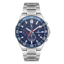 Relogio Analogico Masculino Daniel Klein DK.1.12733-2 Exclusive Gents / Pulseira de Aco Inoxidavel - Prata/Azul