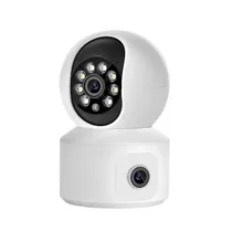 Mini Camera de Segurança Inteligente PTZ Smart Wifi / Dual Lens / 4MP / Microfone / Alarma / Detecção Humana / Visao Noturna / App Icsee - Branco