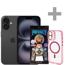 Apple iPhone 16 A3287 Nano + Esim 128GB/8GB Ram de 6.1" 48+12MP/12MP + Pelicula Privacy + Capa Transparente/Rosa  Apple iPhon...