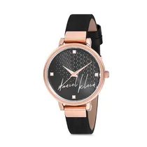 Relógio Analógico Feminino Daniel Klein Trendy DK12181-7 - Preto e Rosa Ouro