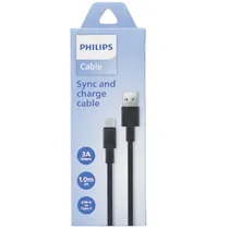 Cabo Philips DLC3001AB/70 USB-A | USB-C - Black (1 Metro)