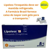 Mounjaro Tirzepatida Lipoless 15MG 4 Frascos. com Registro Sanitario. Temos Caixa de Isopor e Gelo.