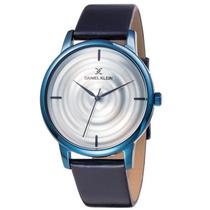 Relogio Analogico Daniel Klein Premium DK11848-4 Masculino, Couro - Preto e Azul