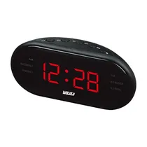 Mini Relogio de Mesa Wolulu AS-51706 com Alarme / Radio / Recarregavel - Preto
