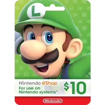 Cartão Nintendo Eshop Gift Card de 10USD