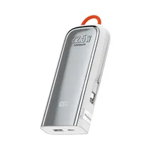 Carregador Portátil Powerbank Mcdodo MC-1160 / 10000MAH / 22.5W / com Cabo USB-C e Lightning Embutido / 1X USB-A / 1X USB-C - Branco