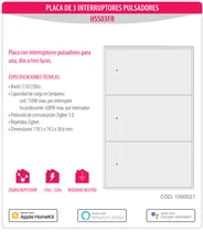 Zigbee Homie Esp Push 3 Int. HSS03FR White HSS03FR - 606