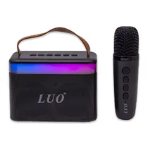 Mini Speaker / Caixa de Som Portátil Luo LU-3170 com Microfone / Bluetooth / Aux / USB / TF / Recarregável - Preto