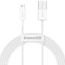 Cabo USB-A A Lightning Baseus CALYS-C02 Superior 2.4A - Branco 2 Metros