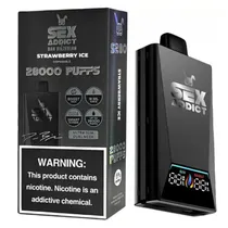 Pod Descartável Sex Addict Black S280 Strawberry Ice 28.000 Puffs