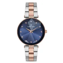 Relógio Analógico Feminino Daniel Klein DK.1.12729-5 Premium Ladies / Pulseira de Aço Inoxidável - Prata/Azul
