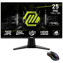 Monitor Gamer MSI Mag 255F E20 25" Full HD 200HZ / 0.5MS - Preto + Mouse