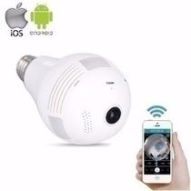 Camera Lampada LED Wifi IP HD Panoramica Unica 360O Espiao