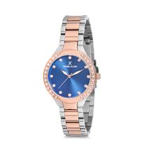 Relogio Analogico Feminino Daniel Klein Premium DK12195-5 - Prata e Rosa Ouro