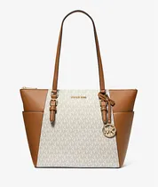 Bolso de Mano Femenino Michael Kors Charlotte Grande de Piel Saffiano Con Cierre Superior