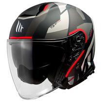 Capacete MT Helmets Thunder 3 SV Jet Bow A5 - Aberto - Tamanho XXL - com Oculos Interno - Matt Red