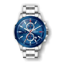 Relógio Analógico Masculino Daniel Klein Exclusive DK.1.12510-3 - Prata e Azul
