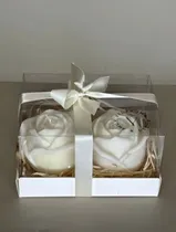 Velaroma Caja Con 2 Velas Rosa Blancas c/Fragancia