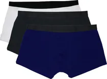 Boxer Curto Hydrant BH00001 (3 Unidades) Branco/Preto/Azul - Masculino
