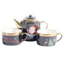 Tetera Navideño c/Tazas Negro