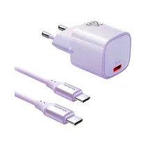 Cargador Mcdodo Nano CH-4045 Adaptador 20W + Cable USB-C A USB-C Púrpura