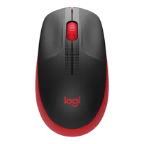 Mouse Sem Fio Logitech M190 910-005904 1000DPI/3 Botões - Preto/Vermelho