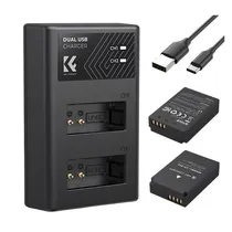 Kit Baterias + Carregador Duplo K&F para Canon LP-E12 - Preto (KF28.0029)